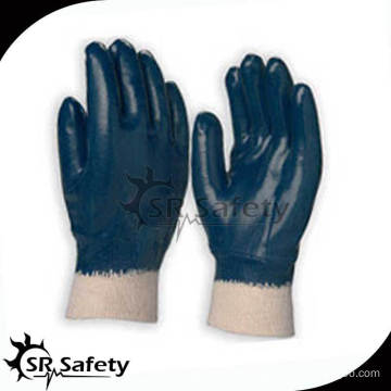 SRSAFETY oil field gloves/Smooth nitrile safety glove